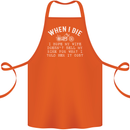 When I Die Motorbike Motorcycle Biker Cotton Apron 100% Organic Orange