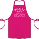When I Die Motorbike Motorcycle Biker Cotton Apron 100% Organic Pink