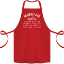 When I Die Motorbike Motorcycle Biker Cotton Apron 100% Organic Red