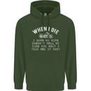 When I Die Motorbike Motorcycle Biker Mens 80% Cotton Hoodie Forest Green