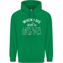 When I Die Motorbike Motorcycle Biker Mens 80% Cotton Hoodie Irish Green