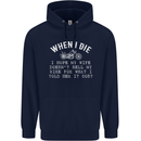 When I Die Motorbike Motorcycle Biker Mens 80% Cotton Hoodie Navy Blue