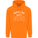 When I Die Motorbike Motorcycle Biker Mens 80% Cotton Hoodie Orange