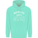 When I Die Motorbike Motorcycle Biker Mens 80% Cotton Hoodie Peppermint