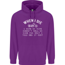 When I Die Motorbike Motorcycle Biker Mens 80% Cotton Hoodie Purple
