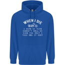When I Die Motorbike Motorcycle Biker Mens 80% Cotton Hoodie Royal Blue