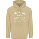 When I Die Motorbike Motorcycle Biker Mens 80% Cotton Hoodie Sand