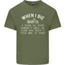 When I Die Motorbike Motorcycle Biker Mens Cotton T-Shirt Tee Top Military Green