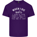 When I Die Motorbike Motorcycle Biker Mens Cotton T-Shirt Tee Top Purple