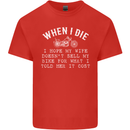 When I Die Motorbike Motorcycle Biker Mens Cotton T-Shirt Tee Top Red