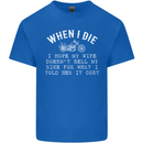 When I Die Motorbike Motorcycle Biker Mens Cotton T-Shirt Tee Top Royal Blue