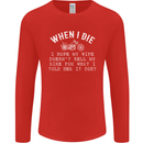 When I Die Motorbike Motorcycle Biker Mens Long Sleeve T-Shirt Red