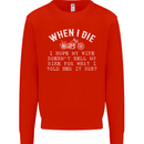 When I Die Motorbike Motorcycle Biker Mens Sweatshirt Jumper Bright Red