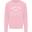 When I Die Motorbike Motorcycle Biker Mens Sweatshirt Jumper Light Pink