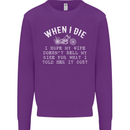 When I Die Motorbike Motorcycle Biker Mens Sweatshirt Jumper Purple