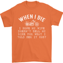 When I Die Motorbike Motorcycle Biker Mens T-Shirt Cotton Gildan Orange