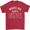 When I Die Motorbike Motorcycle Biker Mens T-Shirt Cotton Gildan Red