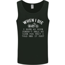 When I Die Motorbike Motorcycle Biker Mens Vest Tank Top Black