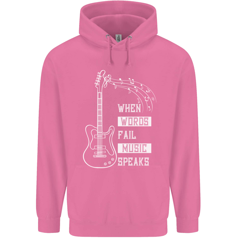 When Words Fail Music Speaks Guitar Childrens Kids Hoodie Azalea