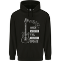 When Words Fail Music Speaks Guitar Childrens Kids Hoodie Black