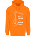 When Words Fail Music Speaks Guitar Childrens Kids Hoodie Orange