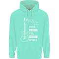 When Words Fail Music Speaks Guitar Childrens Kids Hoodie Peppermint