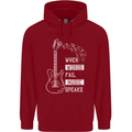 When Words Fail Music Speaks Guitar Childrens Kids Hoodie Red