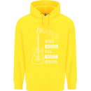 When Words Fail Music Speaks Guitar Childrens Kids Hoodie Yellow