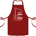 When Words Fail Music Speaks Guitar Cotton Apron 100% Organic Maroon