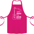 When Words Fail Music Speaks Guitar Cotton Apron 100% Organic Pink