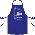 When Words Fail Music Speaks Guitar Cotton Apron 100% Organic Royal Blue