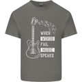 When Words Fail Music Speaks Guitar Kids T-Shirt Childrens Charcoal