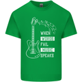 When Words Fail Music Speaks Guitar Kids T-Shirt Childrens Irish Green