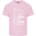 When Words Fail Music Speaks Guitar Kids T-Shirt Childrens Light Pink