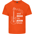 When Words Fail Music Speaks Guitar Kids T-Shirt Childrens Orange