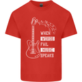 When Words Fail Music Speaks Guitar Kids T-Shirt Childrens Red