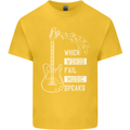 When Words Fail Music Speaks Guitar Kids T-Shirt Childrens Yellow