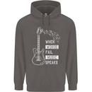 When Words Fail Music Speaks Guitar Mens 80% Cotton Hoodie Charcoal