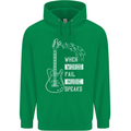 When Words Fail Music Speaks Guitar Mens 80% Cotton Hoodie Irish Green