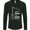 When Words Fail Music Speaks Guitar Mens Long Sleeve T-Shirt Black