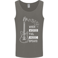 When Words Fail Music Speaks Guitar Mens Vest Tank Top Charcoal