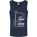 When Words Fail Music Speaks Guitar Mens Vest Tank Top Navy Blue