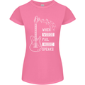 When Words Fail Music Speaks Guitar Womens Petite Cut T-Shirt Azalea