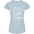 When Words Fail Music Speaks Guitar Womens Petite Cut T-Shirt Light Blue