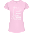 When Words Fail Music Speaks Guitar Womens Petite Cut T-Shirt Light Pink