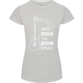 When Words Fail Music Speaks Guitar Womens Petite Cut T-Shirt Sports Grey
