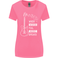 When Words Fail Music Speaks Guitar Womens Wider Cut T-Shirt Azalea