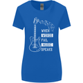 When Words Fail Music Speaks Guitar Womens Wider Cut T-Shirt Royal Blue