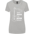 When Words Fail Music Speaks Guitar Womens Wider Cut T-Shirt Sports Grey