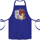 When a Drago Smiles Fantasy RPG Cotton Apron 100% Organic Royal Blue